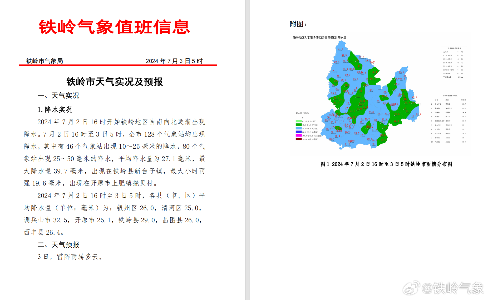 铁岭最新天气预报通知