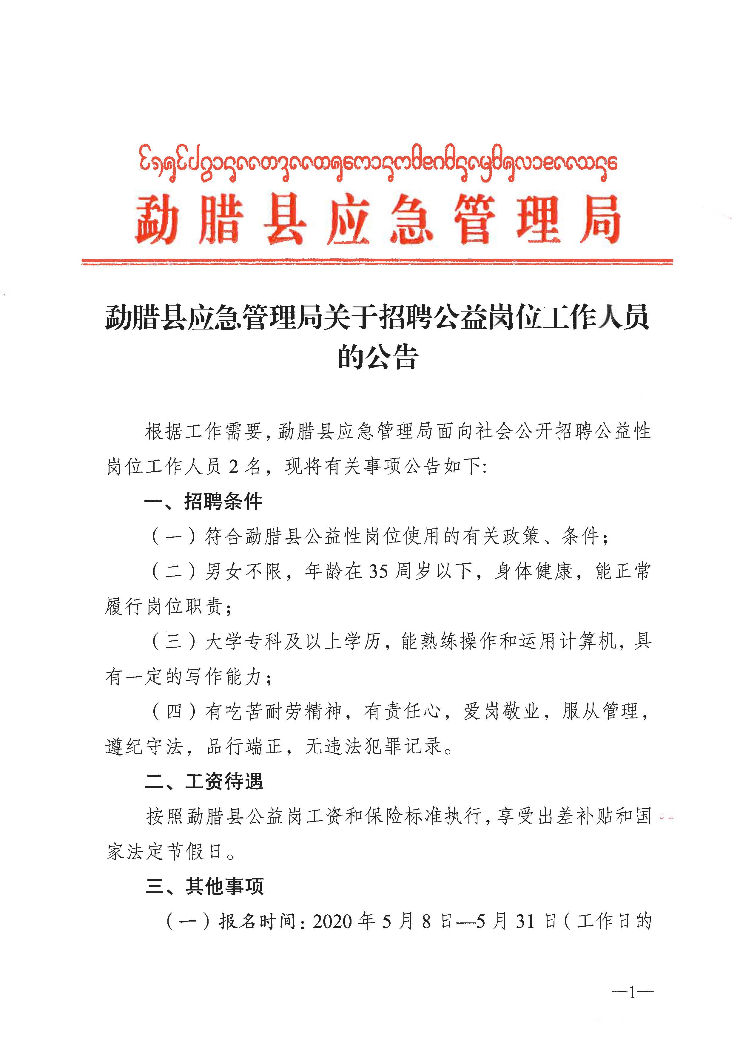 雷山县应急管理局最新招聘公告详解